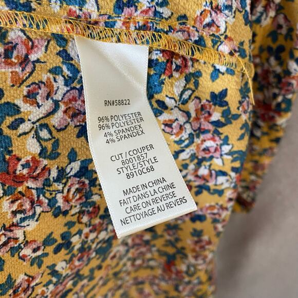 Max Studio Floral Smocked Waist Tiered Maxi Dress Ruffle Neck Multicolor Small - Picture 10 of 12